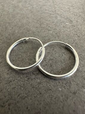 Classic Sterling Silver Hoop Earrings Minimal Design